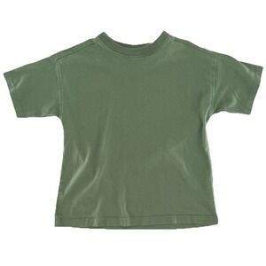 Zara Girl's Green Cotton T-Shirt Sz 6-7 Yrs Boho Normcore 90's Minimalist Simple